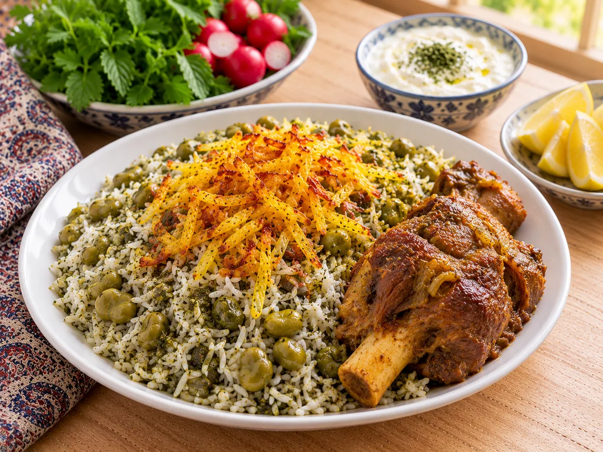 باقالی پلو با گوشت