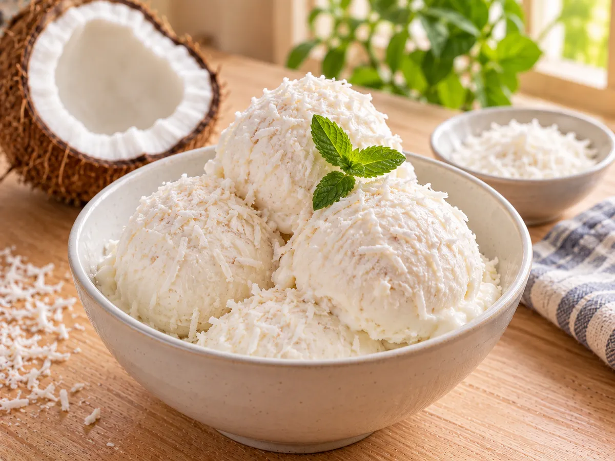 بستنی نارگیلی خانگی