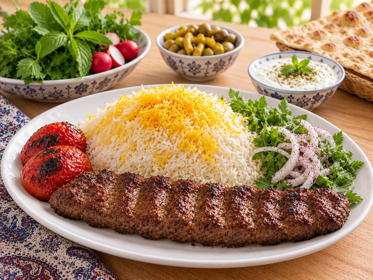 چلو کباب کوبیده